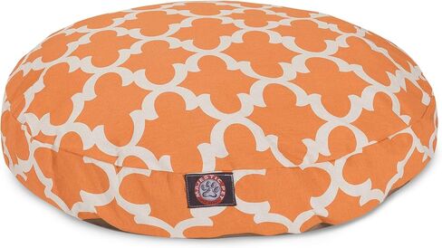 Teal Trellis Medium Round Indoor Outdoor Pet Dog Bed With Removable Washable Cover By Majestic Pet Products in Kuwait