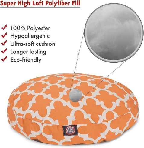 Teal Trellis Medium Round Indoor Outdoor Pet Dog Bed With Removable Washable Cover By Majestic Pet Products in Kuwait