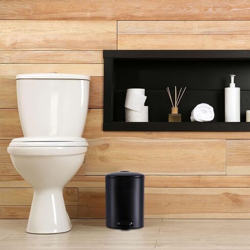 يمكن أن تكون القمامة المعدنية الأنيقة مع غطاء قرب ناعم صامت ، وسعة كبيرة 5L - 1.3 جالون ، ودواسة قدم متينة للتشغيل الخالي من اليدين ، وتصميم مربع حديث - مثالي للحمام أو المنزل أو المكتب (الكروم) in Kuwait