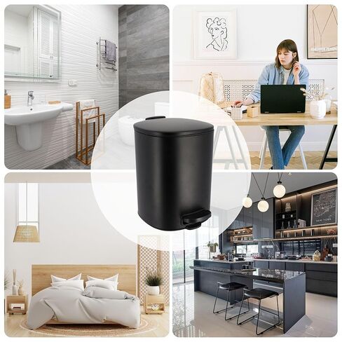 يمكن أن تكون القمامة المعدنية الأنيقة مع غطاء قرب ناعم صامت ، وسعة كبيرة 5L - 1.3 جالون ، ودواسة قدم متينة للتشغيل الخالي من اليدين ، وتصميم مربع حديث - مثالي للحمام أو المنزل أو المكتب (الكروم) in Kuwait