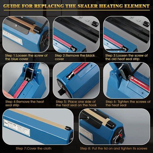 10 Pieces 8 Inch Heated Ribbon Cutter Sealer,Heat Sealer for Cookies,Impulse Bag Sealers Impulse Sealers Replacement Parts Heat Seal Strips Replacement Heating Element Grip Service Spare Repair Kit in Kuwait
