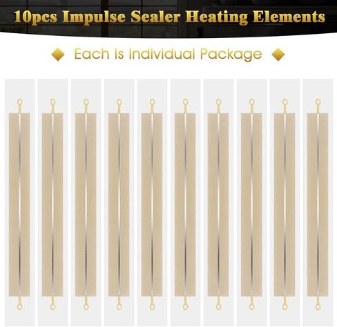 10 Pieces 8 Inch Heated Ribbon Cutter Sealer,Heat Sealer for Cookies,Impulse Bag Sealers Impulse Sealers Replacement Parts Heat Seal Strips Replacement Heating Element Grip Service Spare Repair Kit in Kuwait