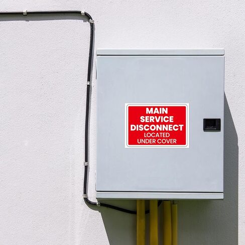 20 Pack Emergency Disconnect Sticker 5"x 3.5" Vinyl Emergency Shut off Sign Heavy Duty Waterproof Main Service Disconnect Labels for Electrical Danger Notice Indoor Outdoor in Saudi Arabia