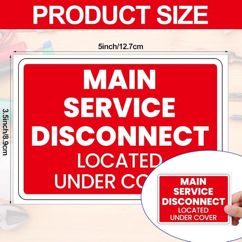 20 Pack Emergency Disconnect Sticker 5"x 3.5" Vinyl Emergency Shut off Sign Heavy Duty Waterproof Main Service Disconnect Labels for Electrical Danger Notice Indoor Outdoor in Saudi Arabia