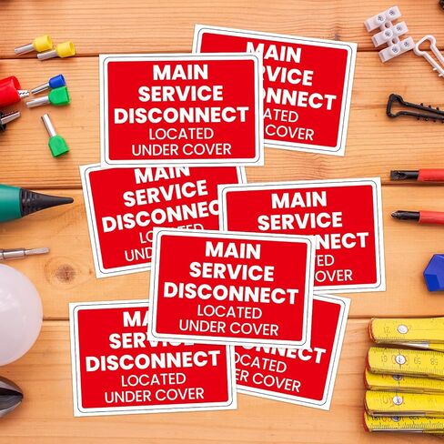20 Pack Emergency Disconnect Sticker 5"x 3.5" Vinyl Emergency Shut off Sign Heavy Duty Waterproof Main Service Disconnect Labels for Electrical Danger Notice Indoor Outdoor in Saudi Arabia