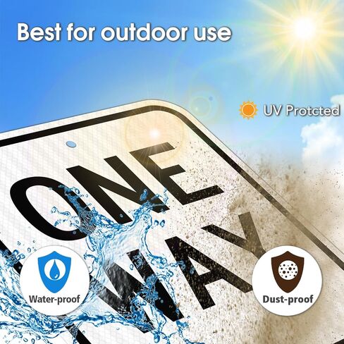 GicnKeuz One Way Sign with Left Arrow, 18x12 Inches Rust Free Engineer Grade Reflective Aluminum,Fade Resistant,Two pre-drilled holes, Outdoor Use(1 Pack) in Saudi Arabia
