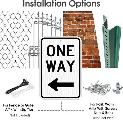 GicnKeuz One Way Sign with Left Arrow, 18x12 Inches Rust Free Engineer Grade Reflective Aluminum,Fade Resistant,Two pre-drilled holes, Outdoor Use(1 Pack) in Saudi Arabia