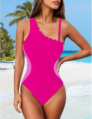 Ynique Women's Swimsuits 2025 كتف واحد عالي الخصر قطعة واحدة للسباحة بدلة U-Neck Contract Monokini in Kuwait
