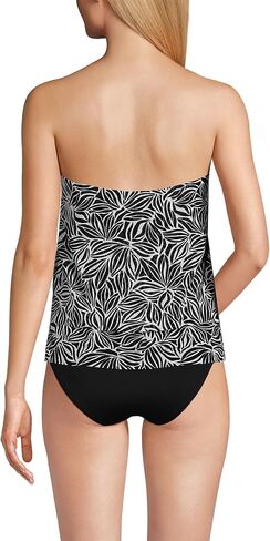 Lands 'End Women's Chlorine Mesh Bandeau High Leg Fauxkini One Piece Swimsuit in Kuwait
