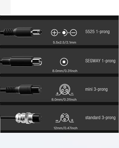 T Power 42V Charger لـ Hyleton ، Veveline ، Gotrax ، Jetson ، Swagtron ، Brid ، Segway HY-A02 HYA02 HLT-180-4201500 ، HLT-180-4202000 الدراجة الكهربائية SCOTER SCOOTER SCOOTER ACTER ACTORE in Saudi Arabia