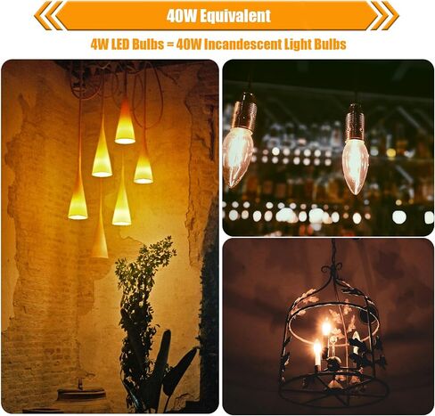 E12 Base LED Candelabra Bulbs 40W Equivalent, 2700K Soft White, B11 4W LED Light Bulbs for Chandelier, 90 CRI, 450LM, Non-Dimmable, 10 Pack in Kuwait