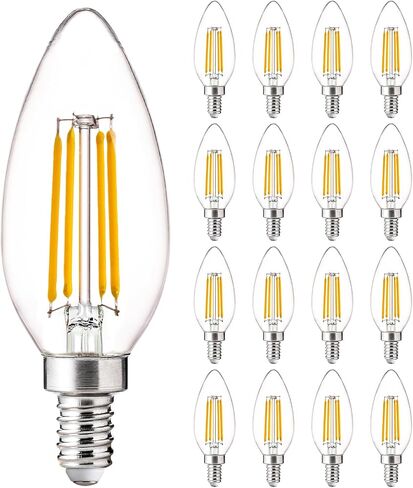 E12 Base LED Candelabra Bulbs 40W Equivalent, 2700K Soft White, B11 4W LED Light Bulbs for Chandelier, 90 CRI, 450LM, Non-Dimmable, 10 Pack in Kuwait