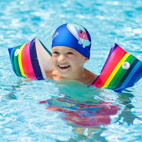 Geyoga 6 PCS Kids Swim Caps for Boys Girls Swimming Cap for Kids Toddler Swim Caps Quick Dry Fun Cartoon Caps Cap 1-6 Year in Saudi Arabia