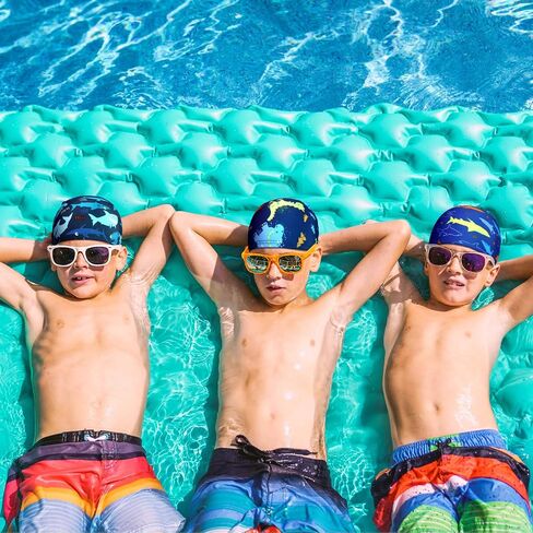 Geyoga 6 PCS Kids Swim Caps for Boys Girls Swimming Cap for Kids Toddler Swim Caps Quick Dry Fun Cartoon Caps Cap 1-6 Year in Saudi Arabia