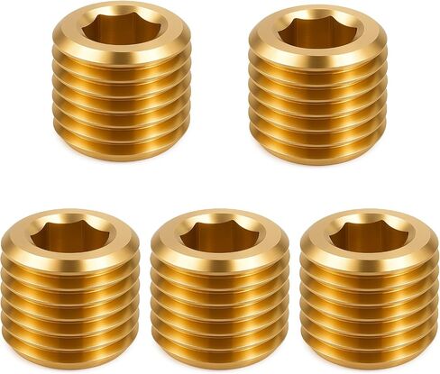 5 PCS 1/4" NPT Male Pipe Plug Fitting Set Brass Hex Counter Sunk PlugS for Pipe Ends, Internal Hex Socket Thread Plug Kit in Saudi Arabia