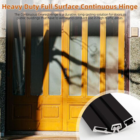 MorningRo 1 Pcs 83" Heavy Duty Continuous Hinge Y, Full Surface Anodized Aluminum Continuous Geared Hinge Center Pivot Tamperproof for Repairing Storefront Door Installations Door (Dark Bronze) in Kuwait