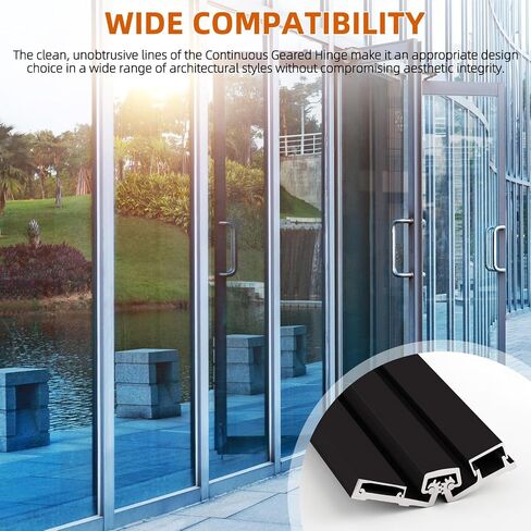 MorningRo 1 Pcs 83" Heavy Duty Continuous Hinge Y, Full Surface Anodized Aluminum Continuous Geared Hinge Center Pivot Tamperproof for Repairing Storefront Door Installations Door (Dark Bronze) in Kuwait
