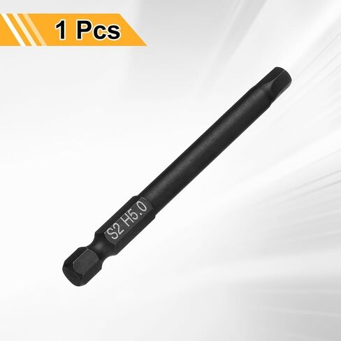 Harfington مسطح Hex Hex Drill Bit H5.0 (5mm) طرف مغناطيسي 1/4 "Hex Shank 75mm (3") Long S2 Steel Metric Senxagonal برغي البرازي in Saudi Arabia
