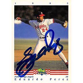 بطاقة البيسبول التي تم توقيعها Eduardo Perez (Palm Springs Angels) 1992 Best #211 Minor League Rookie - بطاقات موقعة بالبيسبول. in Saudi Arabia