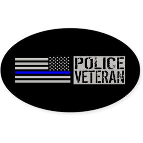 CafePress Police: Police Veteran (Black Flag Oval Car Bumper Sticker in Saudi Arabia