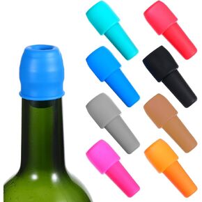 8 Pcs Reusable Silicone Bottle Stoppers Sealed Silicone Wine Stopper Soft Wine Stoppers Unbreakable Bottle Cover Caps for Keeping Whiskey Champagne Drink Fresh Home Use in Kuwait