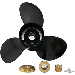 Outboard Prop with Interchangeable Hub, 15 Spline Tooth, 3 Blade, Fit Mercury 70hp/75hp/80hp/90hp/100hp/115hp/125hp/140hp Outboards, 2&4 Stroke, Bigfoot, RH in Kuwait