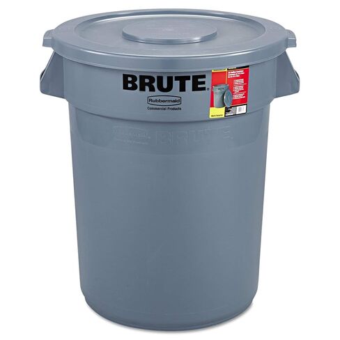 Rubbermaid Commercial 863292Gra Brute Container All-Inclusive ، Round ، Plastic ، 32 Gal ، Gray (pack) in Saudi Arabia