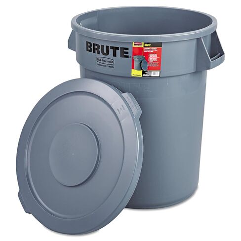 Rubbermaid Commercial 863292Gra Brute Container All-Inclusive ، Round ، Plastic ، 32 Gal ، Gray (pack) in Saudi Arabia