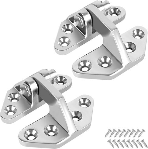 316 Stainless Steel Boat Hatch Hinges,3.62inchx 2.87inch (92 X 73 mm) Polished Marine Hinge,Marine Boat Hatch Heavy Duty Hinges with Screws,for Boats, Yachts, Doors, Deck,Windows, Cabinets (2 Pack) in Saudi Arabia