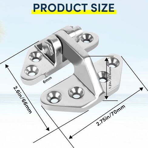 316 Stainless Steel Boat Hatch Hinges,3.62inchx 2.87inch (92 X 73 mm) Polished Marine Hinge,Marine Boat Hatch Heavy Duty Hinges with Screws,for Boats, Yachts, Doors, Deck,Windows, Cabinets (2 Pack) in Saudi Arabia