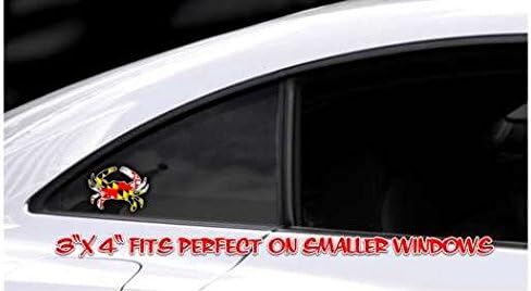 Maryland flag blue crab decal set of 4 size 3"x 4" vinyl sticker for car truck SUV window glass in Saudi Arabia