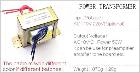 Cirmech Dual AC 18V 50W Square EI Transformer for Preamplifer Amplifer Amplifer Ambelfer استخدم 110V 220V في اختياري (110 فولت) in Saudi Arabia
