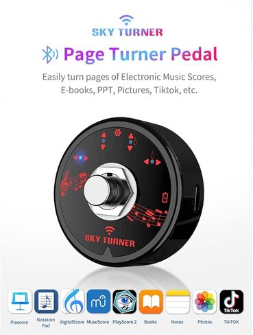 Page Page Page Pedal ، صفحة Bluetooth Page Turner ، Portable Smart Wireless Bluetooth Music Page Pedal Turner Foot Pedal ، صفحة قراءة موسيقى خالية من الورقة. in Kuwait