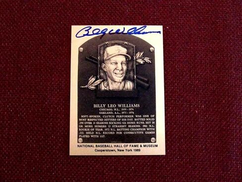Billy Williams Hof Chicago Cubs Signed Auto Vintage Metal Hof Plaque Jsa - MLB Autographed Baseball Cards in Saudi Arabia