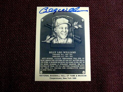 Billy Williams Hof Chicago Cubs Signed Auto Vintage Metal Hof Plaque Jsa - MLB Autographed Baseball Cards in Saudi Arabia