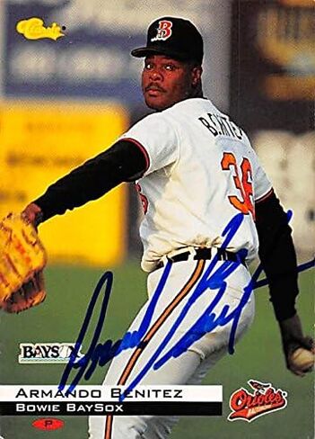 Armando Benitez بطاقة البيسبول الموقعة (Bowie Baysox ، Orioles) 1994 الكلاسيكية الصاعد الصاعد في الدوري رقم 52 - بطاقات موقعة للبيسبول in Kuwait