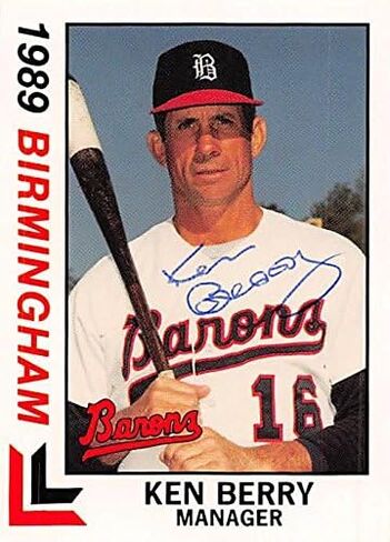 Autograph Warehouse 344605 Ken Berry Autographed Baseball Card - Minor League44; Birmingham Barons 1989 Best No. 20 in Saudi Arabia