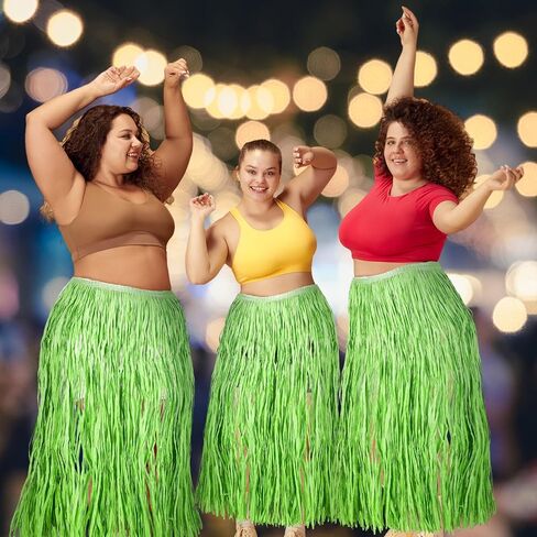 Mepase Plus Size Hula Skirt for Women Raffia Grass with Flowers 54" x 30" Brown Adjustable Natural Hula Skirt for Lua Hawaiian Tiki Party Halloween Costume in Saudi Arabia