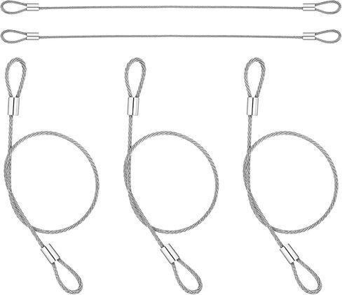 5PACK Luggage Lock Safety Cable, Safety Cable Lock Stainless Steel 2mm Dia Security Wire Rope with Double Loop 12 inch Length for U-Lock, Padlock, Disc Locks, Luggage, Outdoor, Clothesline in Saudi Arabia