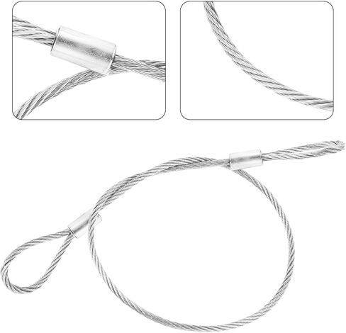 5PACK Luggage Lock Safety Cable, Safety Cable Lock Stainless Steel 2mm Dia Security Wire Rope with Double Loop 12 inch Length for U-Lock, Padlock, Disc Locks, Luggage, Outdoor, Clothesline in Saudi Arabia