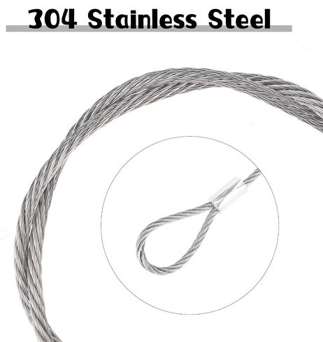 5PACK Luggage Lock Safety Cable, Safety Cable Lock Stainless Steel 2mm Dia Security Wire Rope with Double Loop 12 inch Length for U-Lock, Padlock, Disc Locks, Luggage, Outdoor, Clothesline in Saudi Arabia