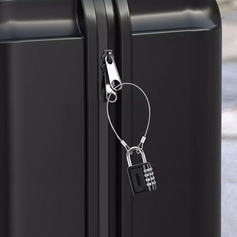 5PACK Luggage Lock Safety Cable, Safety Cable Lock Stainless Steel 2mm Dia Security Wire Rope with Double Loop 12 inch Length for U-Lock, Padlock, Disc Locks, Luggage, Outdoor, Clothesline in Saudi Arabia
