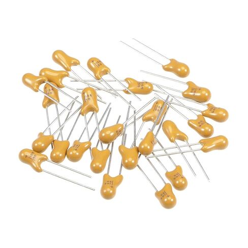 uxcell 1uF Tantalum Capacitor, 50V 2 Pin Yellow Radial Electrolytic Capacitor Dipped Tantalum Bead Capacitors 25pcs in Saudi Arabia