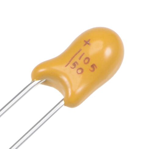 uxcell 1uF Tantalum Capacitor, 50V 2 Pin Yellow Radial Electrolytic Capacitor Dipped Tantalum Bead Capacitors 25pcs in Saudi Arabia