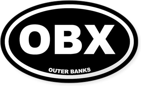 CafePress OBX Outer Banks Black Euro Oval Sticker Oval Car Bumper Sticker in Saudi Arabia