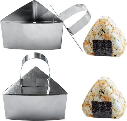 2Pcs Stainless Steel Onigiri Mold Triangle Sushi Maker Sushi Press Mold Japanese Rice Balls in Saudi Arabia