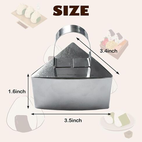 2Pcs Stainless Steel Onigiri Mold Triangle Sushi Maker Sushi Press Mold Japanese Rice Balls in Saudi Arabia