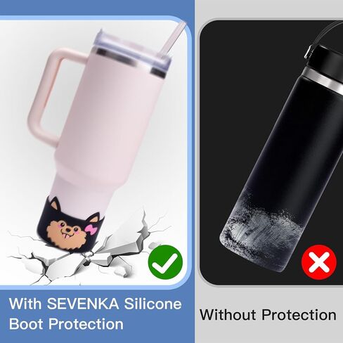 Sevenka Silicone Boot for Stanley 40 30 Oz Quencher Tumbler ، زجاجة مياه الجليد 30/20 أوقية ، كوب أسفل الأكمام 3.1 بوصة القطر in Saudi Arabia