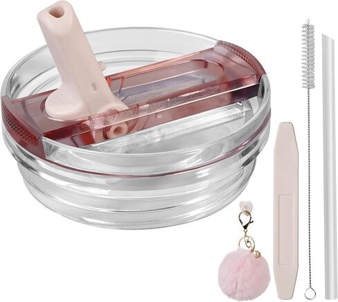 استبدال غطاء Protour لـ Stanley Quencher ، Cup Cup Cup مقاومة للتسرب مع Pom-Pom الرقيق اللطيف (Rose Quartz ، 14 أوقية) in Kuwait