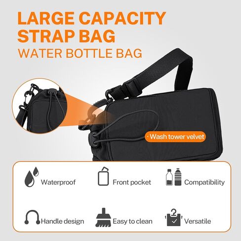 Water Bottle Holder with Phone Pocket for 40/32 oz,Water Bottle Holder/Sleeve with Adjustable Shoulder Strap and Charm. in Saudi Arabia